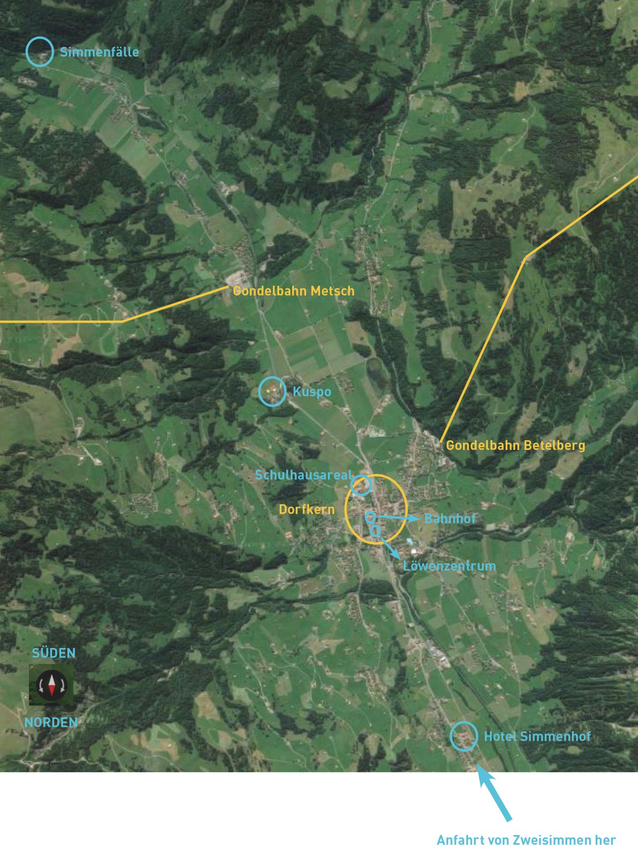 Lageplan Übersicht Lenk Dorf