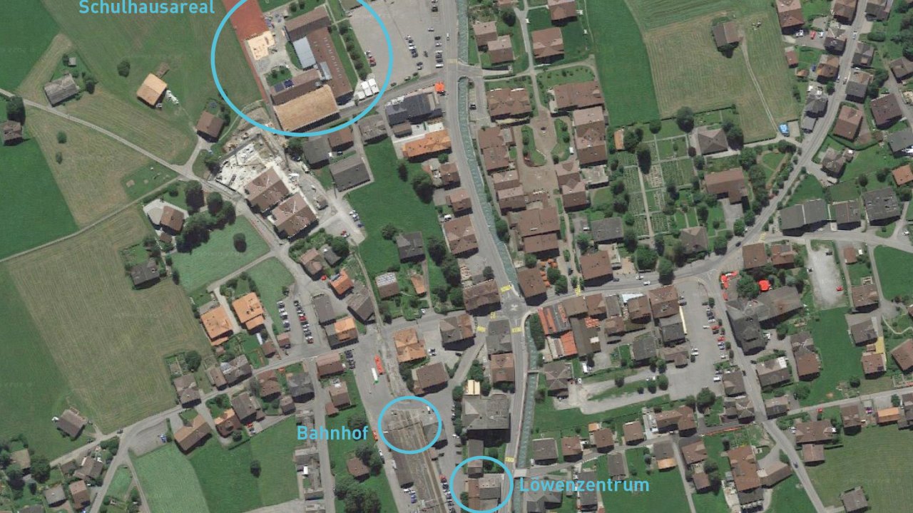 Lageplan vom Schulhaus Lenk